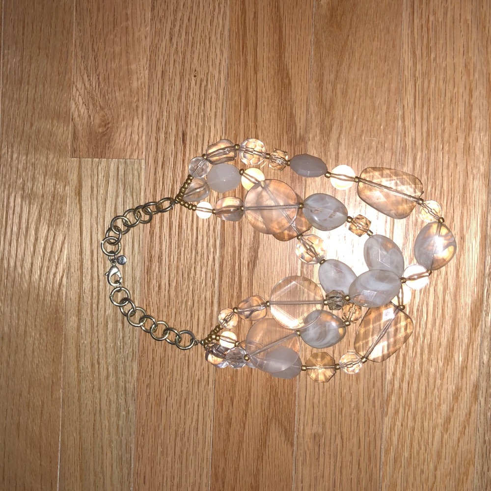 Faux stone and crystal necklace